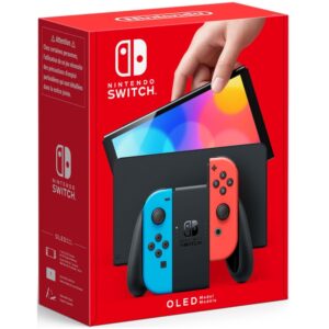 Nintendo Switch OLED Neon Blu/Rosso – Console Ibrida 64GB con Display OLED 7" e Dock LAN